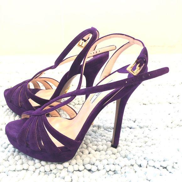 💖Brand NEW Prada💖 purple suede heels - Picture 3 of 8